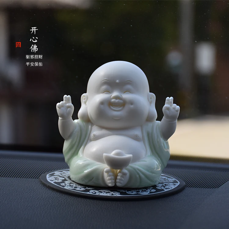 

Maitreya Ceramic Creative Cute Lucky Car Decoration Car Accessories Car Personality Creative Upscale Buddha Statue