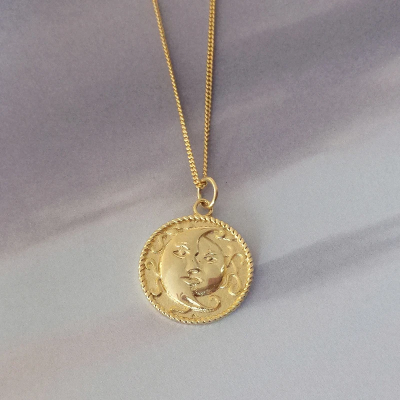 Подвеска Sun Moon ожерелье для влюбленных из стерлингового серебра 925 пробы