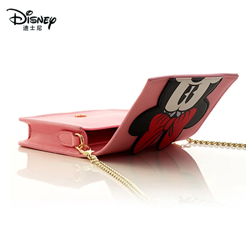

Disney genuine Minnie one-shoulder slanted cross-pack chain bag Mobile phone bag female cartoon cute stiletto bag designer bag