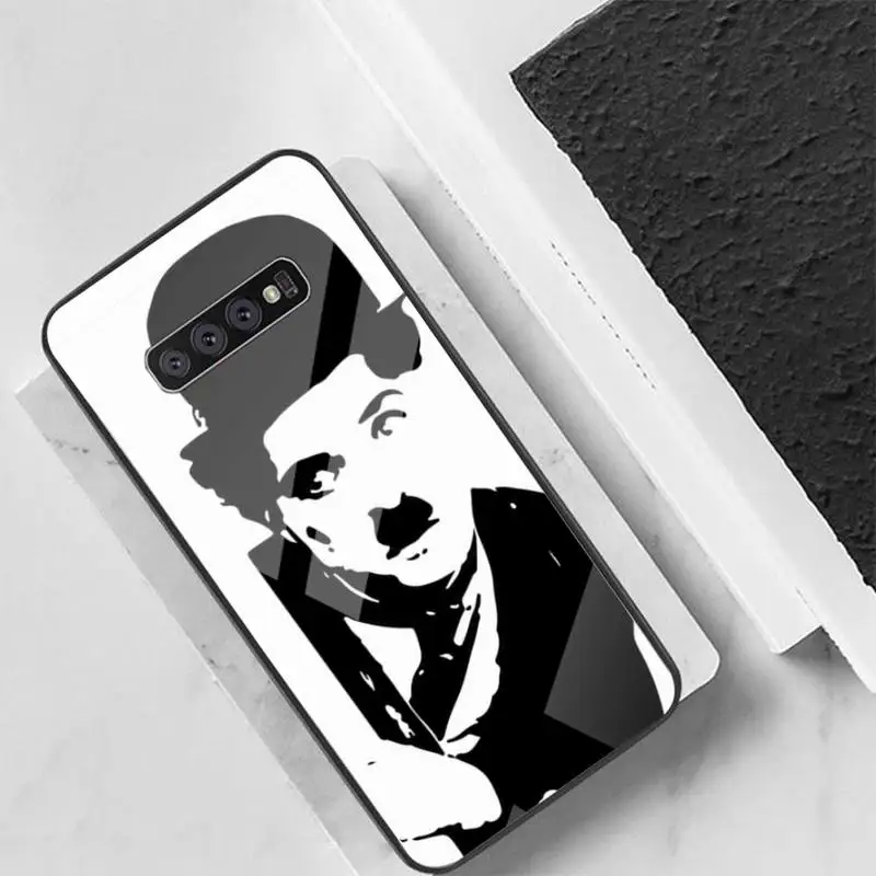 

Charlie Chaplin Phone Case Back Cover For Samsung Cases S20 Plus S10 NOTE 8 9 10 10PRO Tempered Glass Soft Silicone Edge