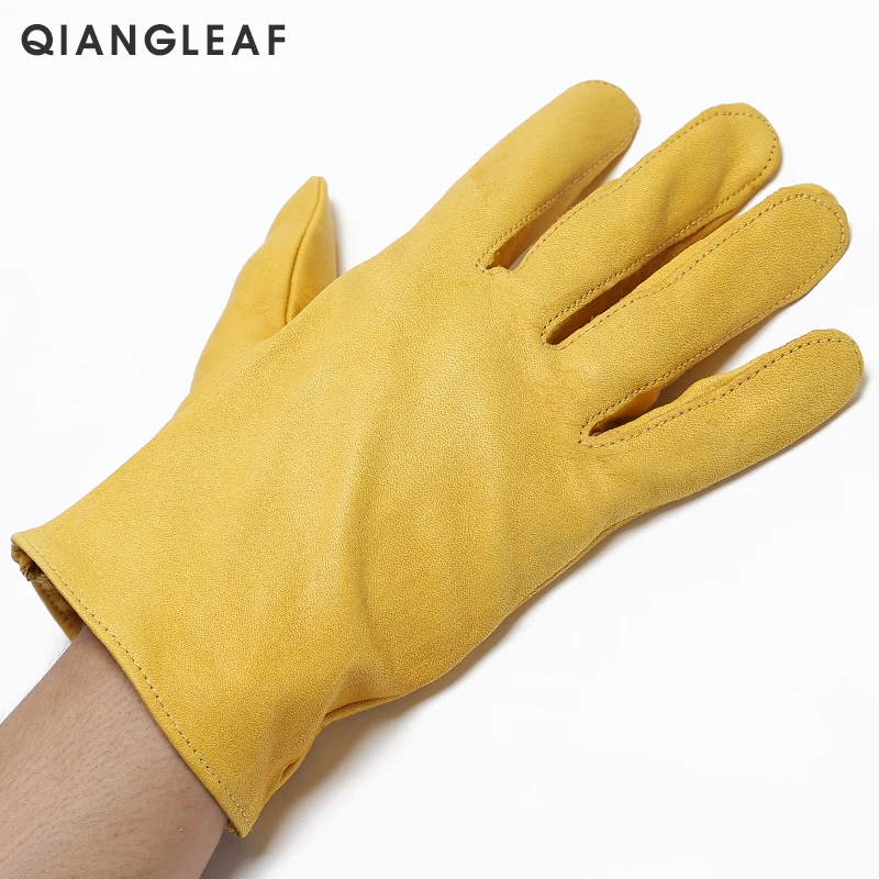 QIANGLEAF воловья кожа рабочие перчатки Механика водительские Садоводство Бытовая