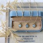 Новая позолоченная цепочка из нержавеющей стали с овальными бусинами цвета морского голубого золота 18 К, бриллианты, цепочка до ключиц для женщин, ювелирные изделия для матери, выпускного вечера, подарки