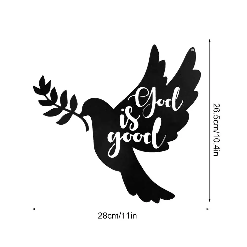 

Metal Peace Pigeon Holding Olive Branch Metal Wrought Iron Decorative Crafts Art Indoor Outdoor Living Home Wall Art Decoration