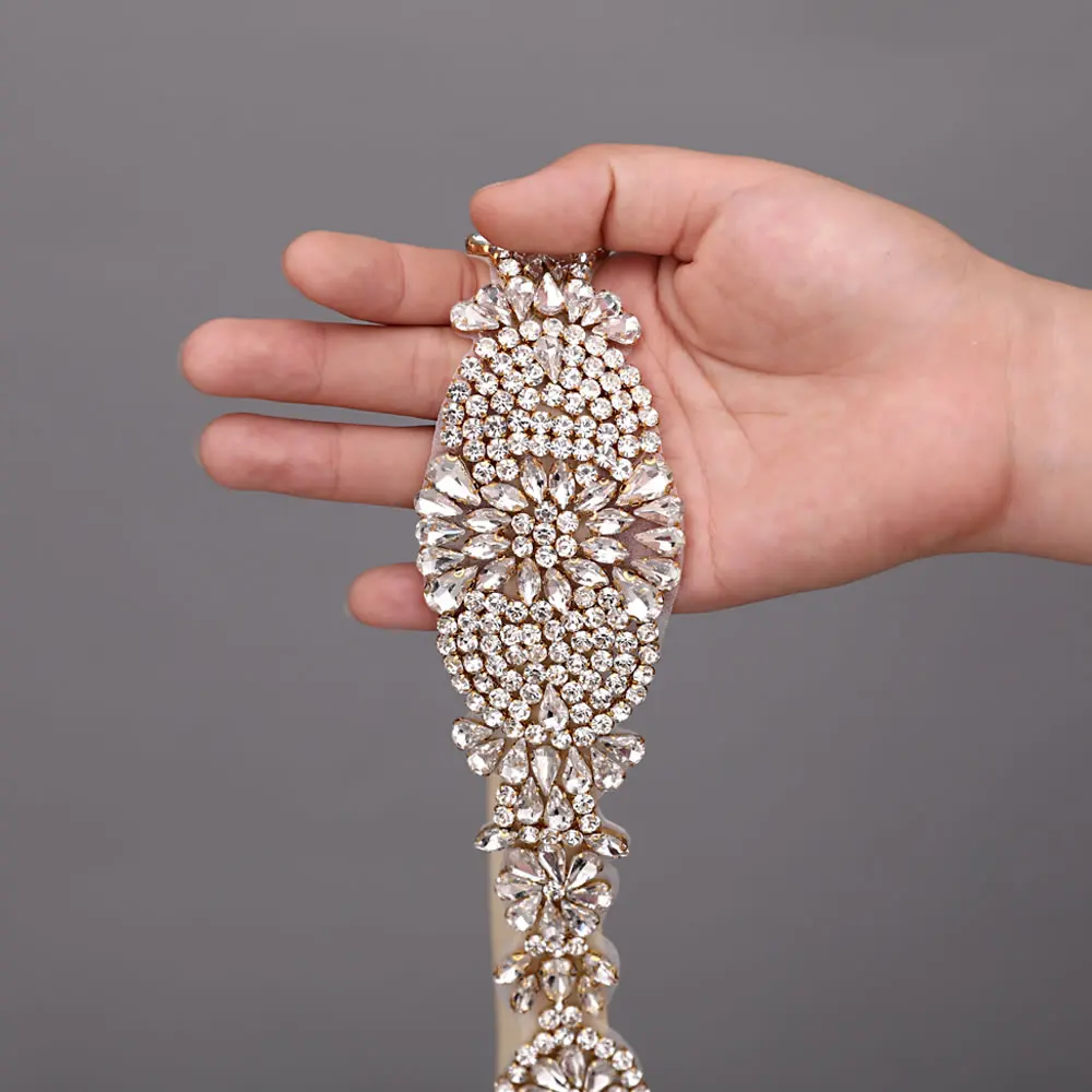 S123-G невесты свадьба створки Свадебные ремни к требованиям заказчика Сверкающие