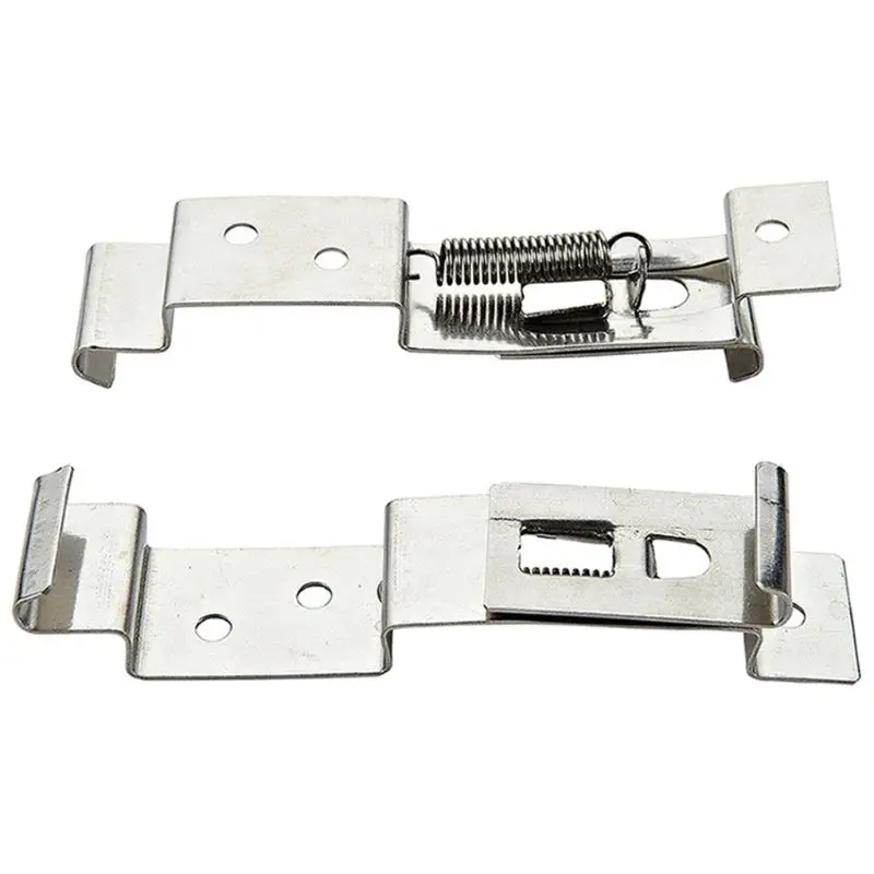 

1pair European Car License Plate Clips Spring Loaded Stainless Steel Bracket