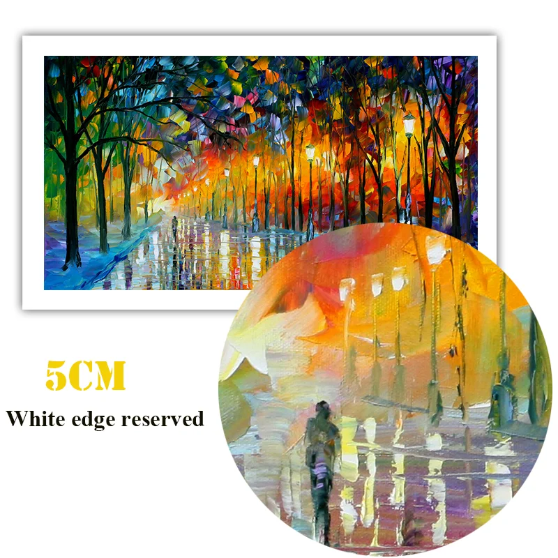 

Modern Canvas Posters Landscape Prints Rain Light Tree Oil Painting Wall Art Pictures for Living Room Home Decor Cuadros