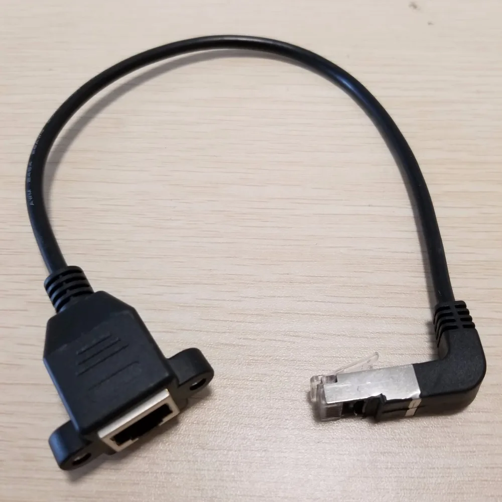 Удлинительный кабель RJ45 с углом 90 градусов для передачи данных крепление панели