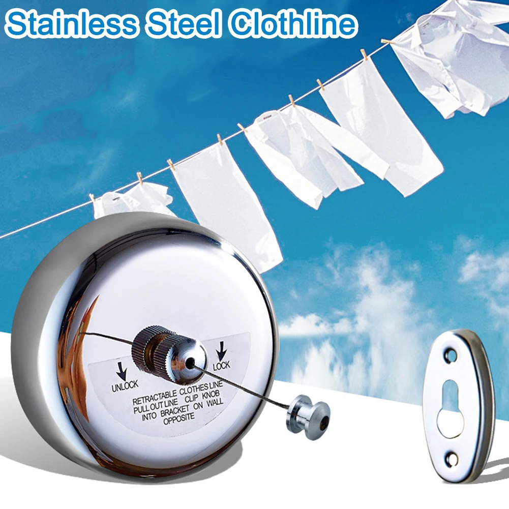 

2.8 Meters Retractable Clothesline Stainless Steel Clothes Drying Line Home Hotel Travel Clothes Dryer Organiser Laundry Hanger