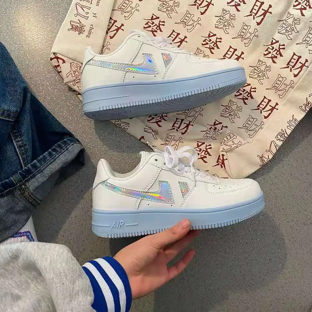 

2021 Fashion Patchwork Shoes for Women Summer Japanese Style White Zapatillas Mujer Breathable Ladies Footwear Casual Sneakers