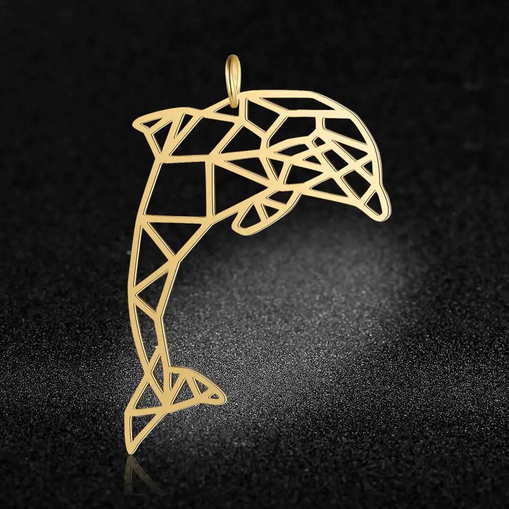 5 шт./лот 100% Подвеска из нержавеющей стали в виде большого дельфина Кита хвоста