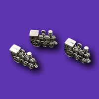 4pcs silver plated 3d locomotive pendants retro necklace bracelet metal accessories diy charms jewelry crafts making 2820mm