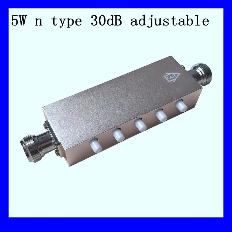 Free shipping N adjustable attenuator, step attenuator, button attenuation 30dB, power 5W dc-3ghz