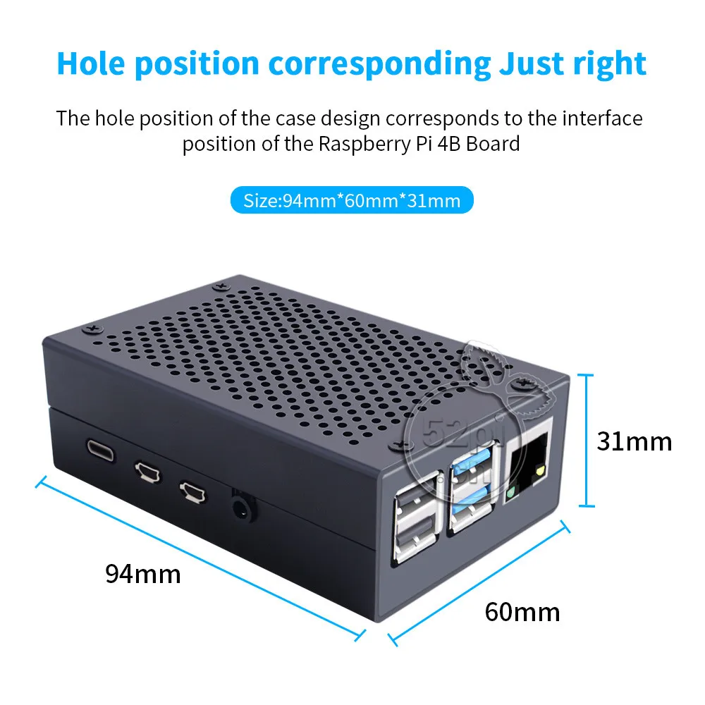 Raspberry Pi 4 Модель B решетчатый дизайн металлический чехол охлаждающий вентилятор