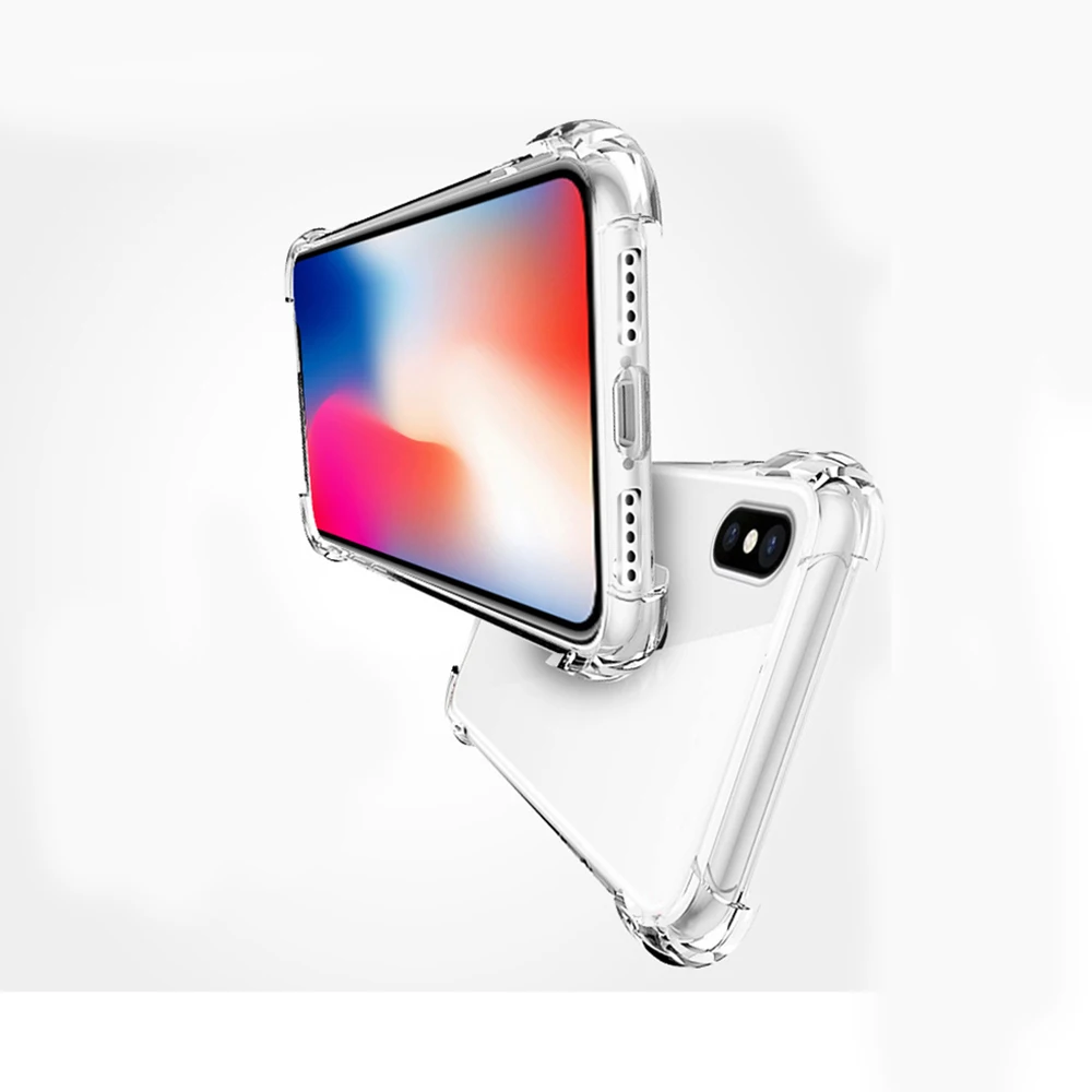 Противоударный прозрачный чехол из ТПУ для iPhone X XS XR Max 8 7 6 6S Plus прозрачная