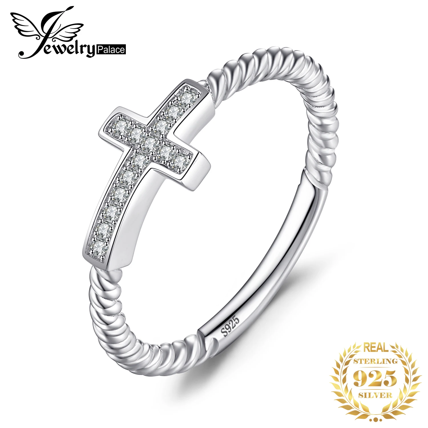 JewelryPalace Мода крест кольцо фианит мира заявление Кольца для Для женщин