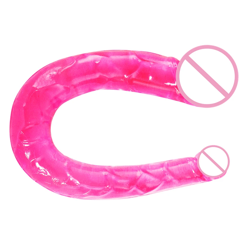 Эротический мягкий желеобразный фаллоимитатор двухсторонний Анальная пробка