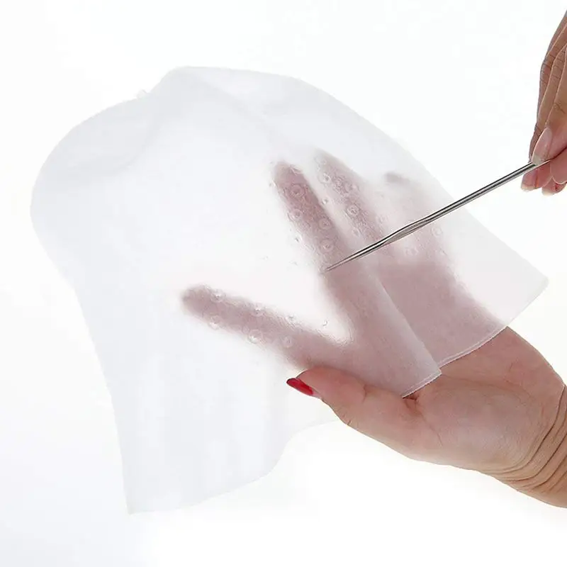 

Профессиональная силиконовая Парикмахерская шапочка для мелирования волос, инструменты для волос и металлический крючок (белый)