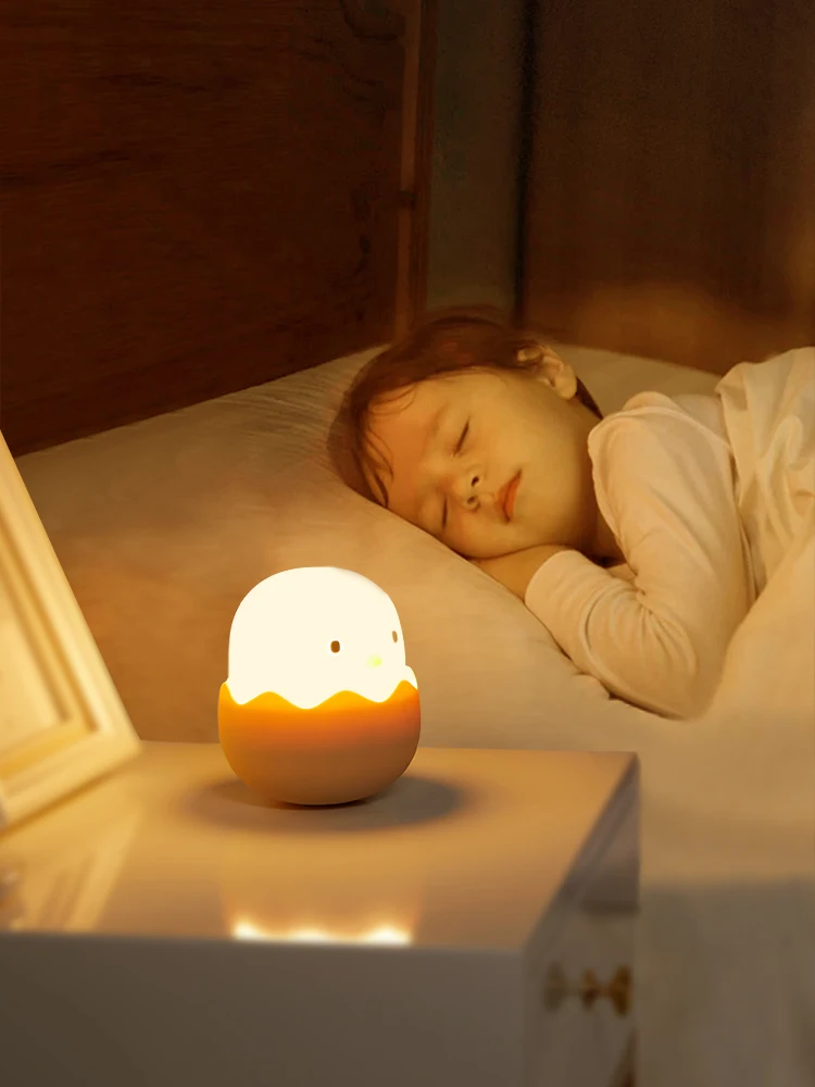 

Led Children Night Light For Home Sleeping USB Rechargeable Bedroom decor Gift Animal Chick Kids Touch Night Lamp MOONSHADOW