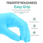 Одноразовые перчатки из Голубой латекс, резина нитрила, прочные утолщенные перчатки для уборки кухни, кейтеринга, водонепроницаемые и маслостойкие