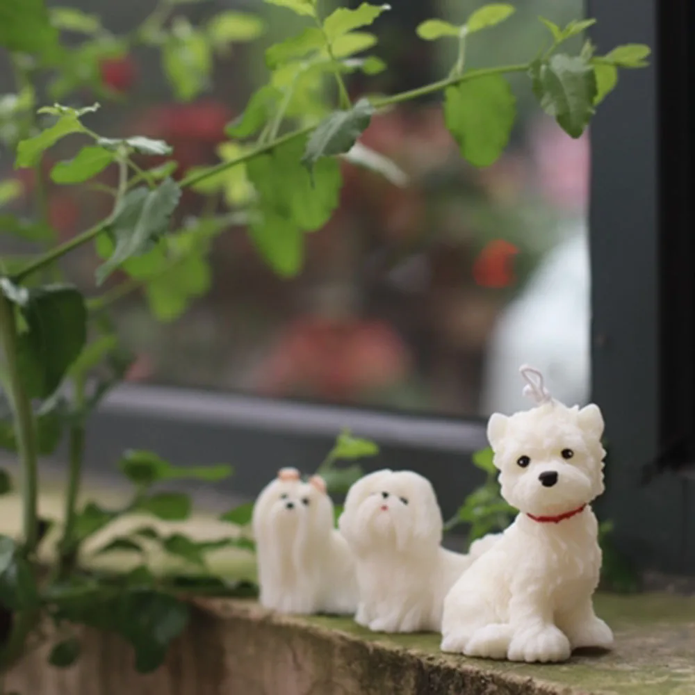 3D фотосвеча силиконовая форма для мальтийских собак Shih Tzu собака Померанская
