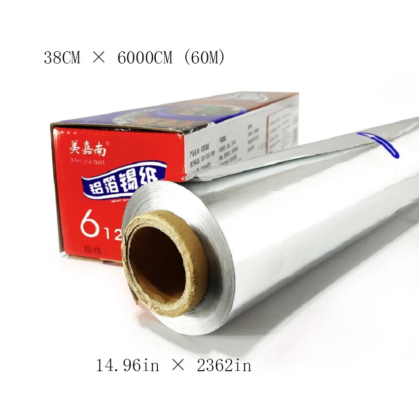 38cm X 6000cm Длина 120 метров 60 метров ширина 30 см 38 см 45 см поле барбекю наружная алюминиевая фольга бумага Бытовая Оловянная фольга в торговом центре - Цвет: 38cm X 6000cm