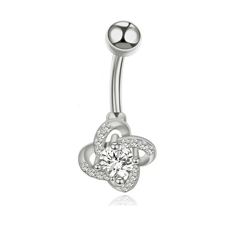 Серьги кольца из титана для пирсинга пупка с двойным Цирконом|Украшения тела| |