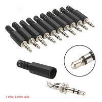 1510pcs 3 5mm jack stereo 3 pole male jack for diy headset earphone used for repair earphone solder plug connector adapter
