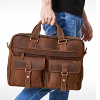 luufan mens briefcase genuine leather laptop bag 15 pc double lawyer computer bag cowhide male briefcase men work tote handbag