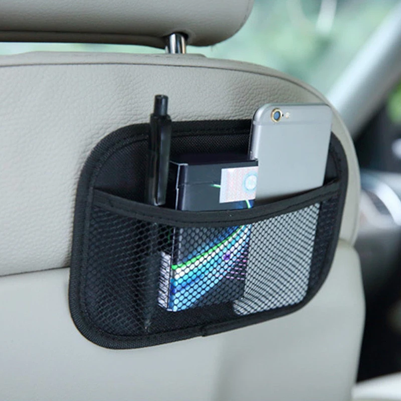 

20*14cm Car Storage Bag Non-woven Fabric Vehicle Stick-up Mesh Net Storage Bag Car Interior Universal Fits For All Car