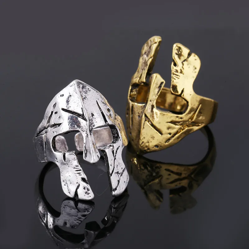 Винтажное мужское кольцо Спартан шлем героя Маска Кольца для мужчин модные