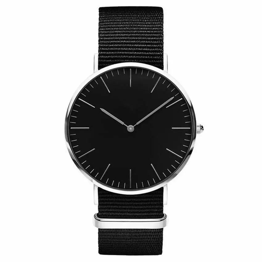 Простые кварцевые часы без логотипа ультратонкие военные армейские кожаные -