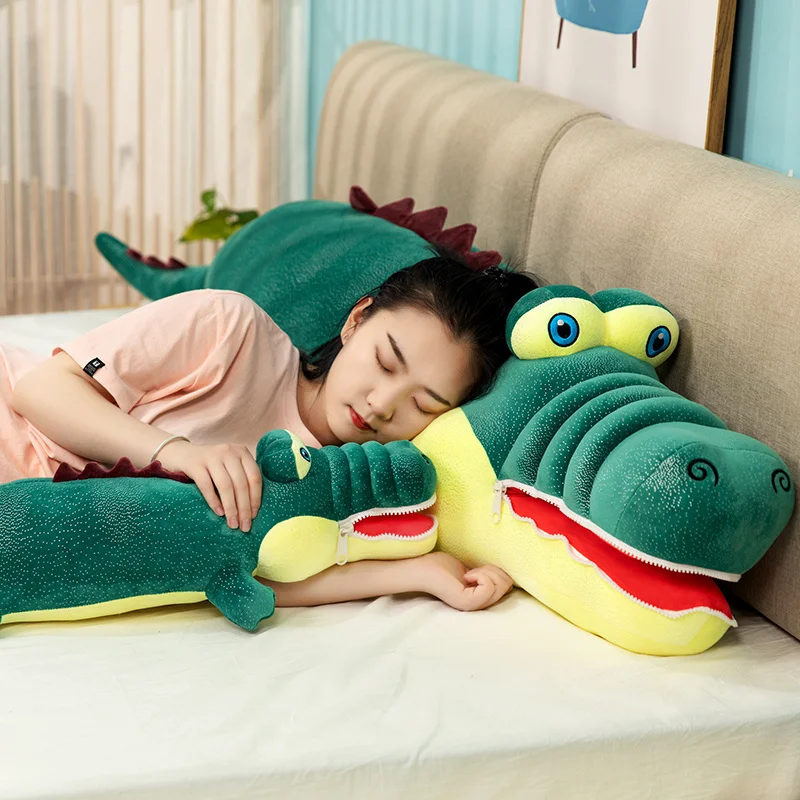 

80/110cm Stuffed Animal Real Life Alligator Plush Toy Simulation Crocodile Dolls Kawaii Ceative Pillow for Children Xmas Gifts