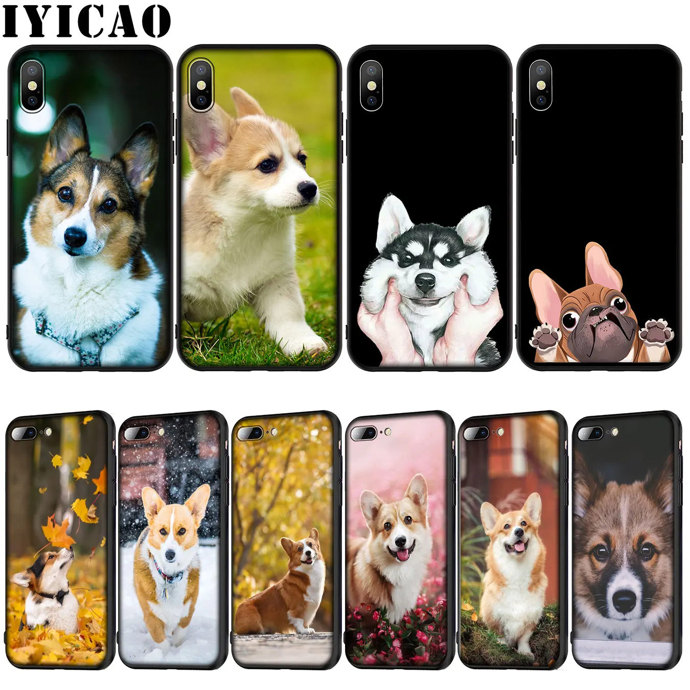 IYICAO собака корги Мягкий силиконовый чехол для iPhone XR X XS 11 Pro Max 10 6S 7 8 Plus 5 5S SE