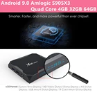 ТВ-приставка X96Max, Android 9,0, четырехъядерный Amlogic S905X3, 4 + 3264 ГБ, Wi-Fi, BT, 1000M, 4K
