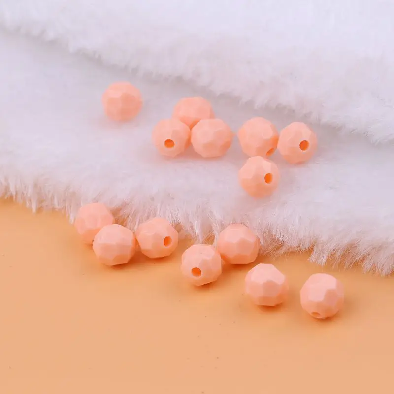 

100pcs/lot 8mm Acrylic Round Faceted Beads Candy Color For Beading Bracelet Jewelry Making Diy Accessories