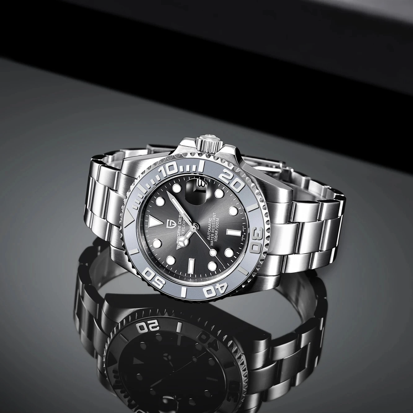 

PAGANI DESIGN Men Automatic Watch Sapphire Luxury Mechanical Wristwatch Stainless Steel Waterproof Watch Men Ceramic Bezel watch