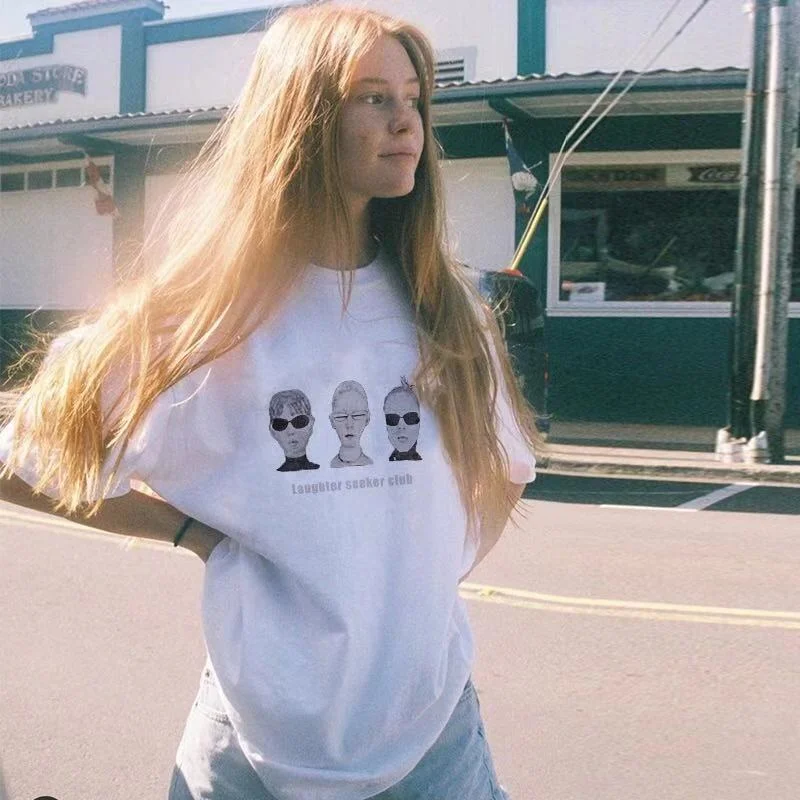 Женская футболка с круглым вырезом и коротким рукавом Повседневная Свободная