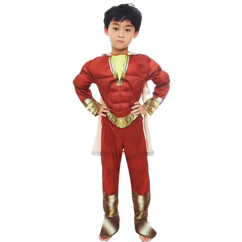 Костюм супергероя Shazam для мальчиков на Хэллоуин Марвел Капитан, Billy Batson, косплей недели, фантазийный костюм