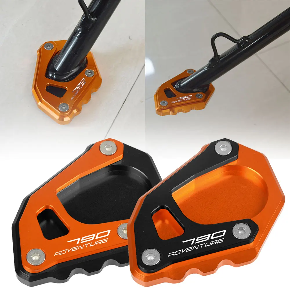 Motorcycle Side Stand Enlarger Plate Pad Kickstand Extension Protection FOR 790 Adventure 790 ADV ADVENTURE R S 2019 2020 2021