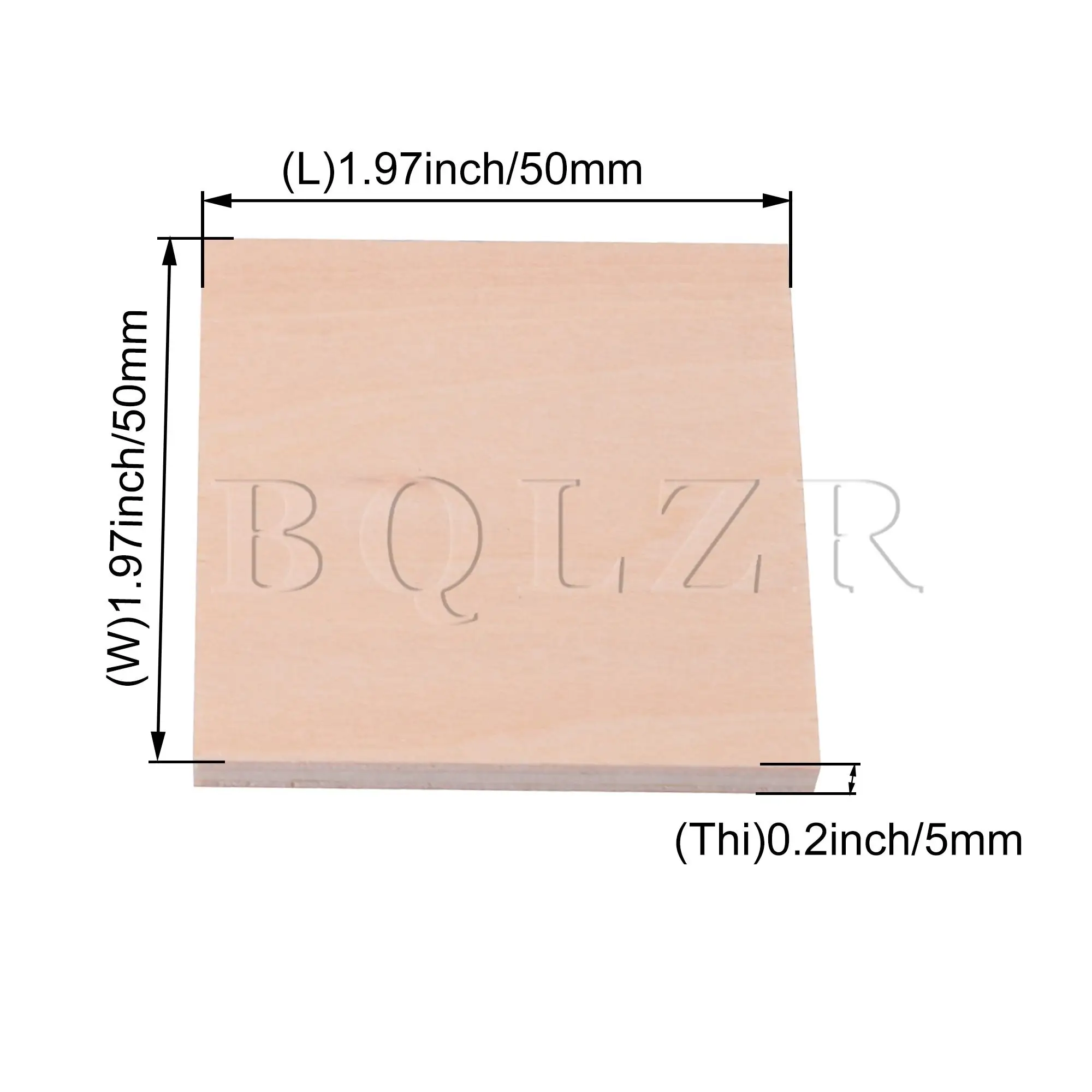 

BQLZR Sturdy Surface Wooden Blank Square Wood Slices Wooden Color Set of 80