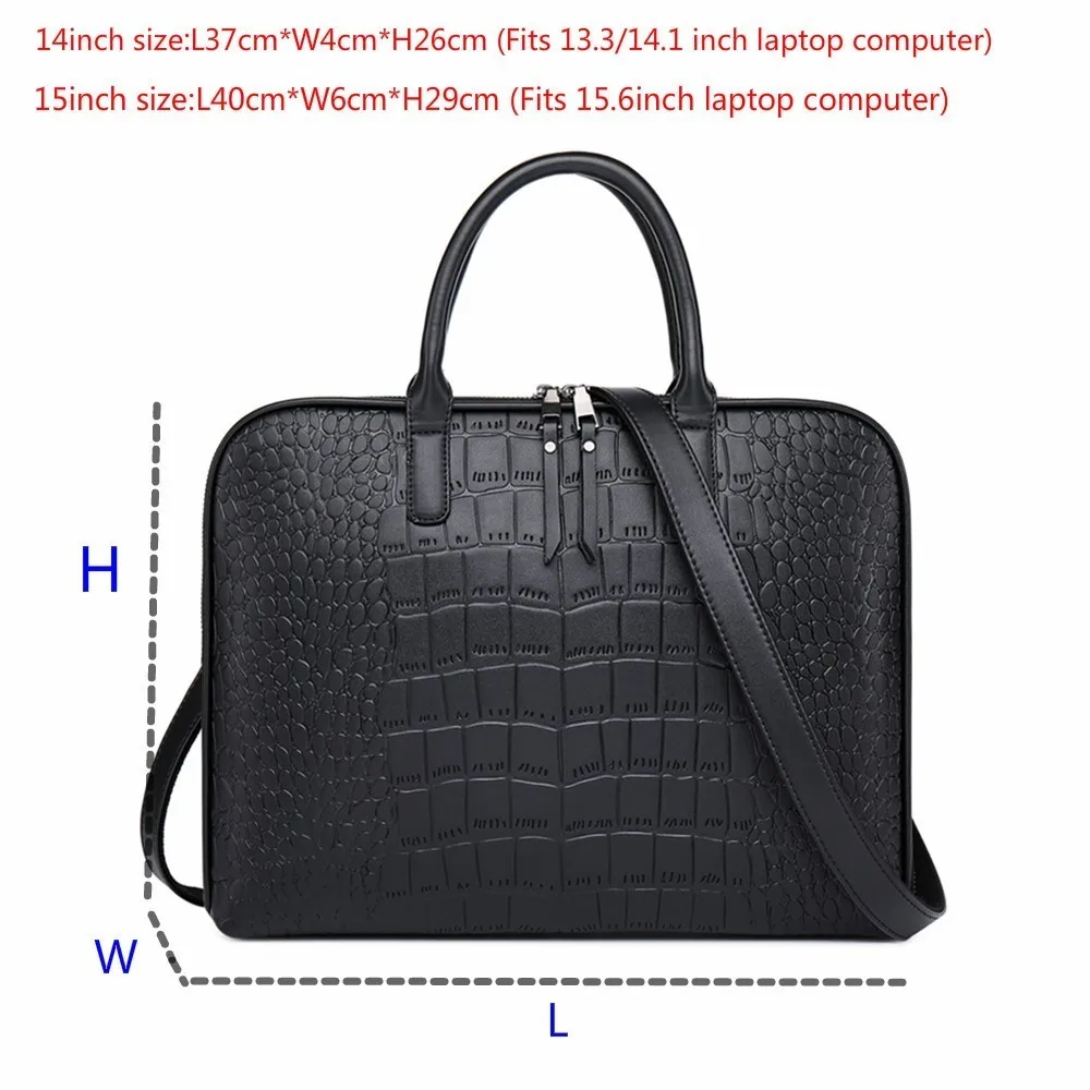 

2021 Business Women's Briefcase Leather Handbag Women Totes 15.6 14 Inch Laptop Bag Shoulder Office Bags For Female Briefcases