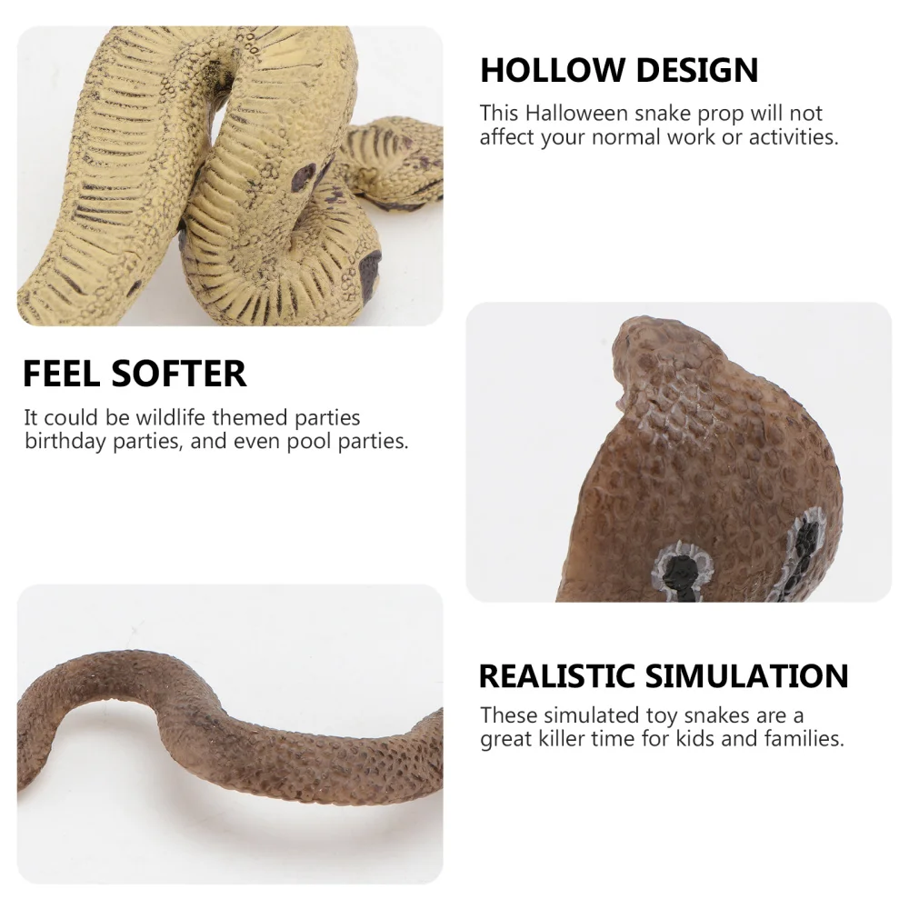 

2Pcs Simulation Snake Plaything Creative Prank Toys Teaching Props for Children