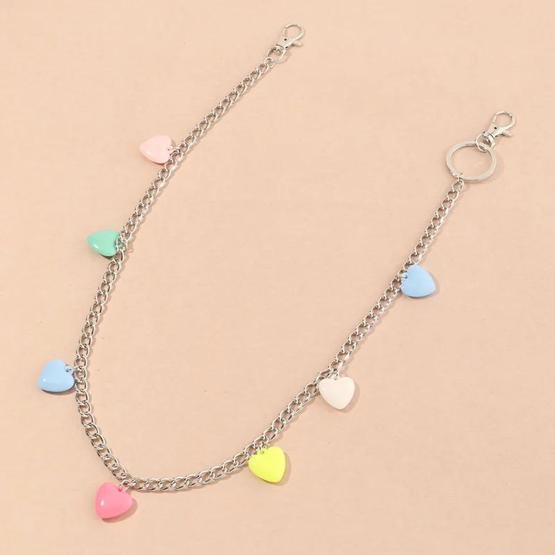 Цветной металлический брелок в форме сердца для женщин и девушек классный милый