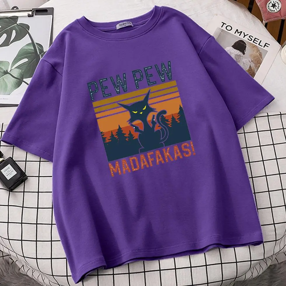 

Pew Pew Madafakas Women Tshirts Short Sleeve Tee Popular Brands T-shirts Mujer High Quality Design Oversized T Shirts Camisetas