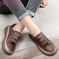 gktinoo genuine leather retro women sneakers casual flat ladies shoes high quality comfortable womens flat shoes