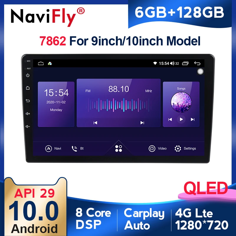 9 &quotи 10&quot 6G + 128G QLED 4G LTE Carplay Android 10 автомобильное радио GPS Автомобильный