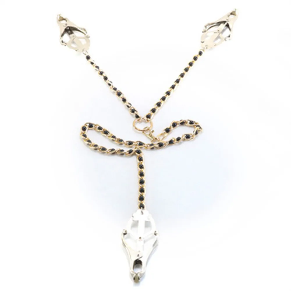 3 головы пикантные зажимы для сосков и малых половых губ cосков с цепочкой клитора