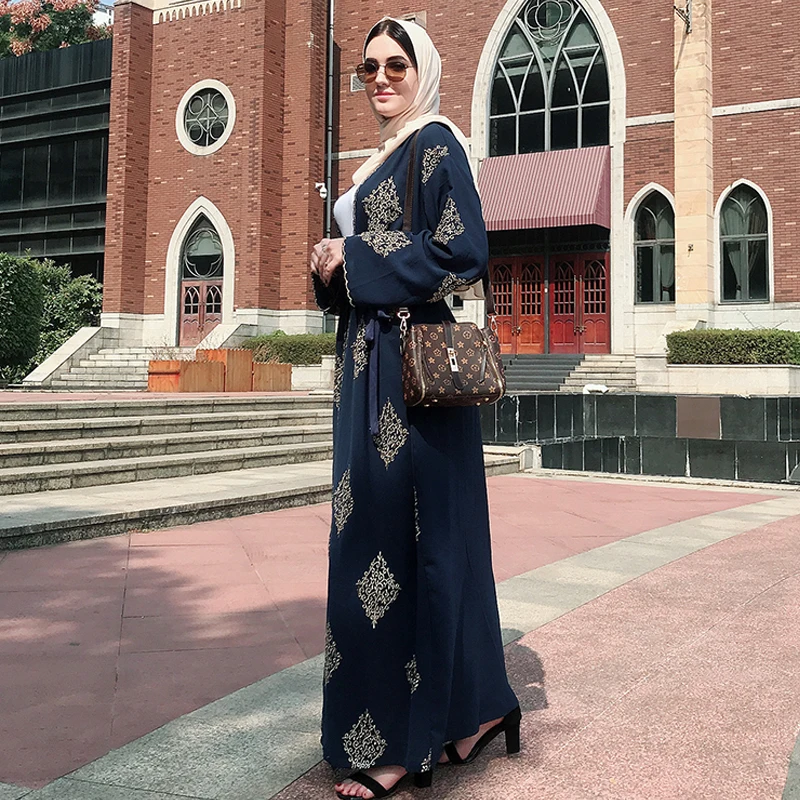 

Open Dubai Abaya Kimono Cardigan Muslim Hijab Dress Kaftan Abayas Islamic Clothing for Women Caftan Marocain Qatar Robe Musulman