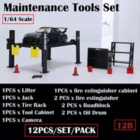 diorama 164 garage maintenance tools set die cast model car display 12pcsset