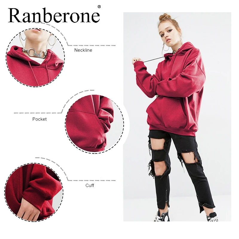 Women Fleece Hoodie Sweatshirts Winter Solid Color Oversize Ladies Pullovers Warm Pocket Hooded Jacket 2020 Tracksuit Wives